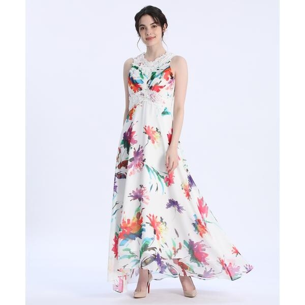 マーリエ ル カセット（Maglie le cassetto）/《M Maglie le cassetto》フラワープリントレースドレス