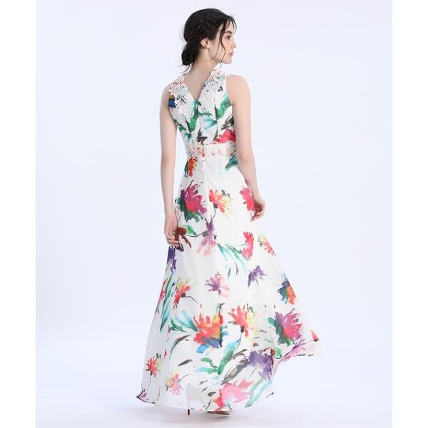 マーリエ ル カセット（Maglie le cassetto）/《M Maglie le cassetto》フラワープリントレースドレス