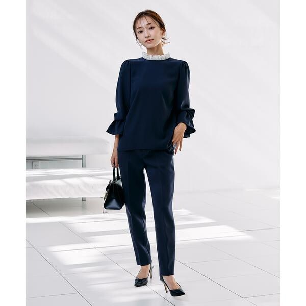 マーリエ ル カセット（Maglie le cassetto）/《M Maglie le cassetto×吉田理紗》華やかちび衿フリルブラウス