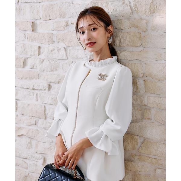 マーリエ ル カセット（Maglie le cassetto）/《M Maglie le cassetto×吉田理紗》華やかちび衿フリルブラウス