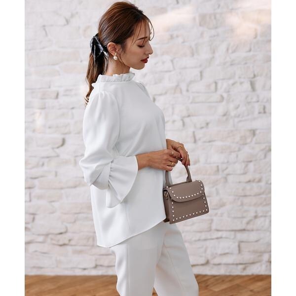 マーリエ ル カセット（Maglie le cassetto）/《M Maglie le cassetto×吉田理紗》華やかちび衿フリルブラウス