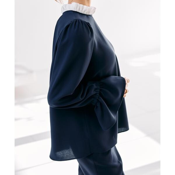 マーリエ ル カセット（Maglie le cassetto）/《M Maglie le cassetto×吉田理紗》華やかちび衿フリルブラウス