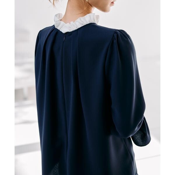 マーリエ ル カセット（Maglie le cassetto）/《M Maglie le cassetto×吉田理紗》華やかちび衿フリルブラウス