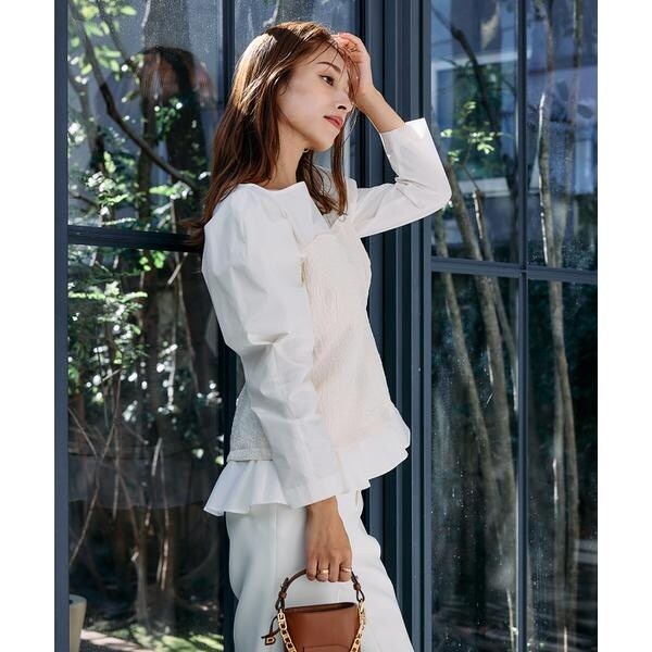 マーリエ ル カセット（Maglie le cassetto）/《M Maglie le cassetto×吉田理紗》ビスチェ風ジャガードブラウス