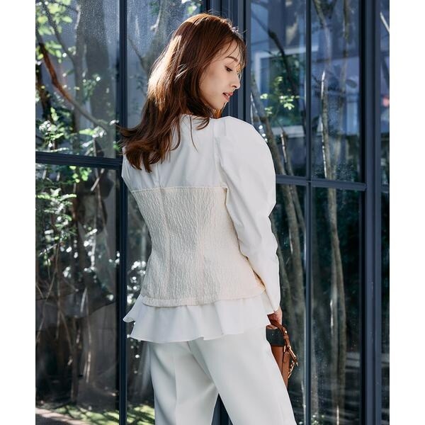 マーリエ ル カセット（Maglie le cassetto）/《M Maglie le cassetto×吉田理紗》ビスチェ風ジャガードブラウス