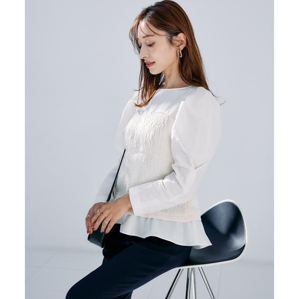 マーリエ ル カセット（Maglie le cassetto）/《M Maglie le cassetto×吉田理紗》ビスチェ風ジャガードブラウス