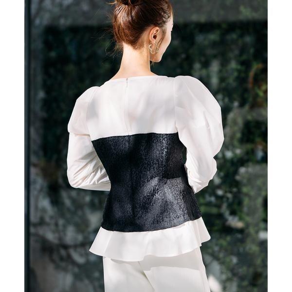 マーリエ ル カセット（Maglie le cassetto）/《M Maglie le cassetto×吉田理紗》ビスチェ風ジャガードブラウス