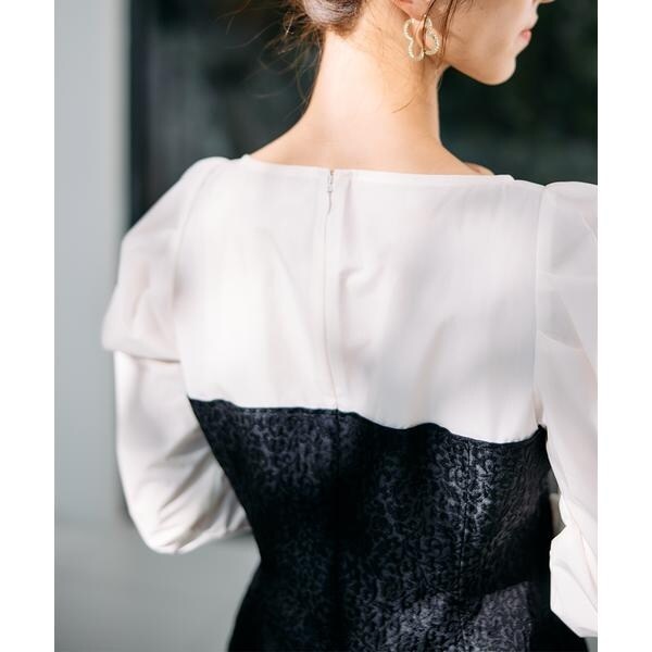 マーリエ ル カセット（Maglie le cassetto）/《M Maglie le cassetto×吉田理紗》ビスチェ風ジャガードブラウス