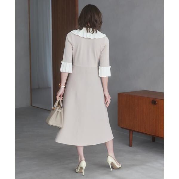 マーリエ ル カセット（Maglie le cassetto）/《M Maglie le cassetto×冨張愛》華やかプリーツ今どきモードニットワンピース