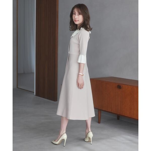 マーリエ ル カセット（Maglie le cassetto）/《M Maglie le cassetto×冨張愛》華やかプリーツ今どきモードニットワンピース