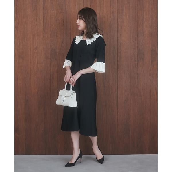 マーリエ ル カセット（Maglie le cassetto）/《大きいサイズ》華やかプリーツ今どきモードニットワンピース《M Maglie l