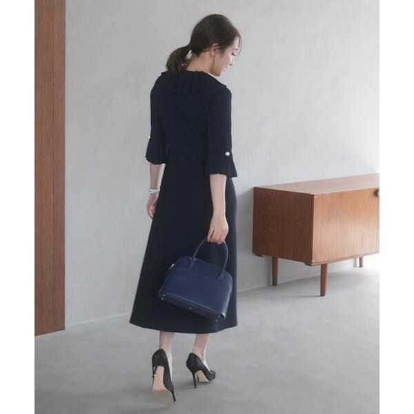 マーリエ ル カセット（Maglie le cassetto）/《大きいサイズ》華やかプリーツ今どきモードニットワンピース《M Maglie l