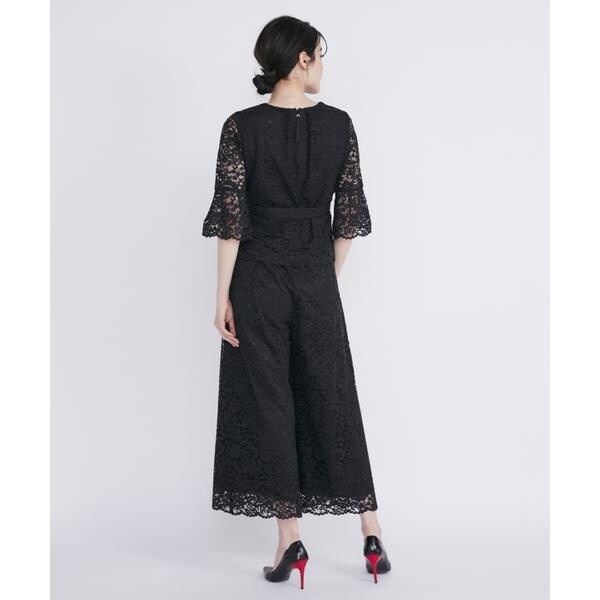 マーリエ ル カセット（Maglie le cassetto）/《M Maglie le cassetto》リボンベルト付きVネックレースブラウス