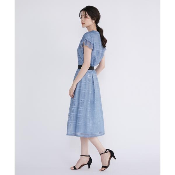 マーリエ ル カセット（Maglie le cassetto）/《プラスサイズ》デニム風プリントレーススカート