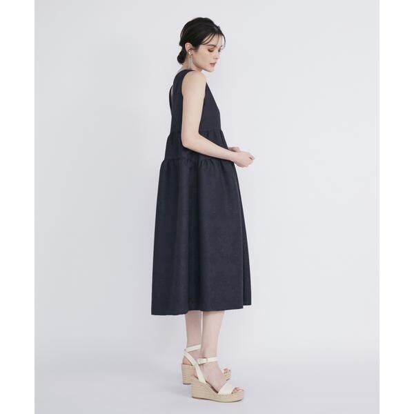 マーリエ ル カセット（Maglie le cassetto）/《プラスサイズ》フラワージャガードティアードワンピース《M Maglie le cass