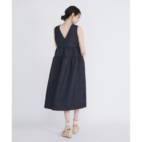 マーリエ ル カセット（Maglie le cassetto）/《プラスサイズ》フラワージャガードティアードワンピース《M Maglie le cass