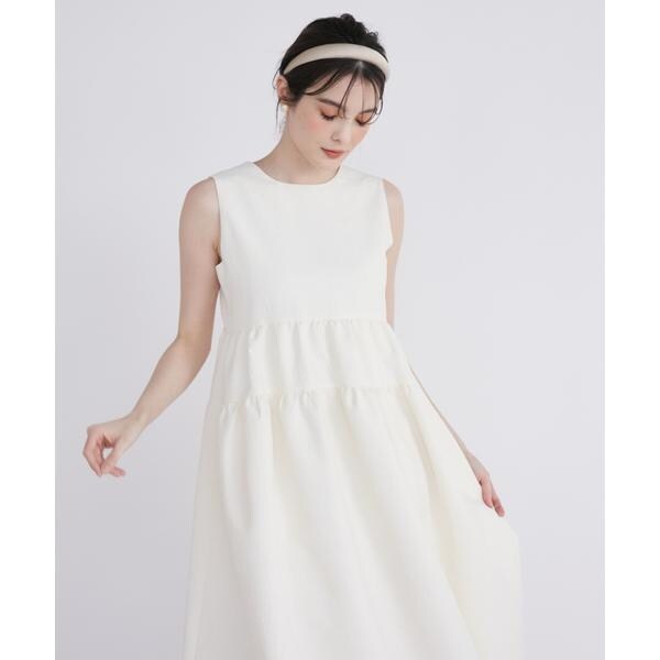 マーリエ ル カセット（Maglie le cassetto）/《プラスサイズ》フラワージャガードティアードワンピース《M Maglie le cass