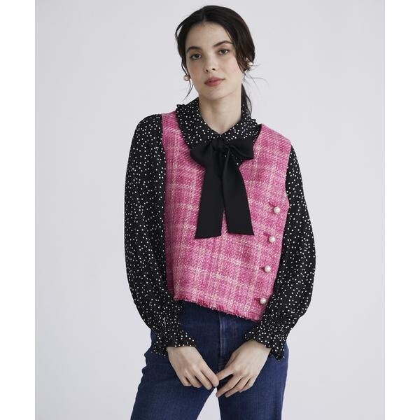マーリエ ル カセット（Maglie le cassetto）/チェックツイードベストの通販は 8,800円