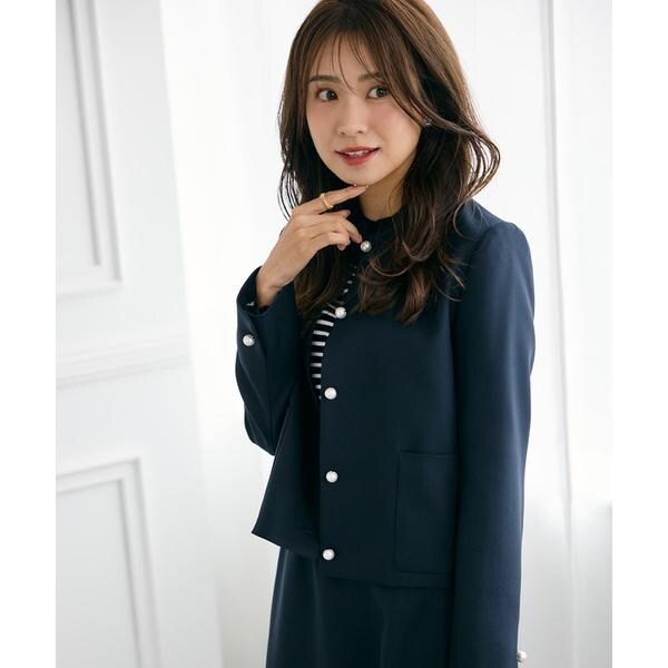 マーリエ ル カセット（Maglie le cassetto）/《曽田茉莉江コラボ》クルーネックパールジャケット