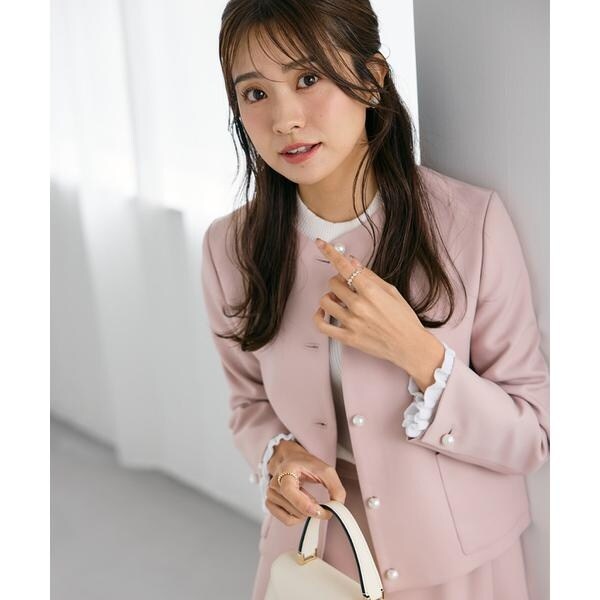 マーリエ ル カセット（Maglie le cassetto）/《曽田茉莉江コラボ》クルーネックパールジャケット