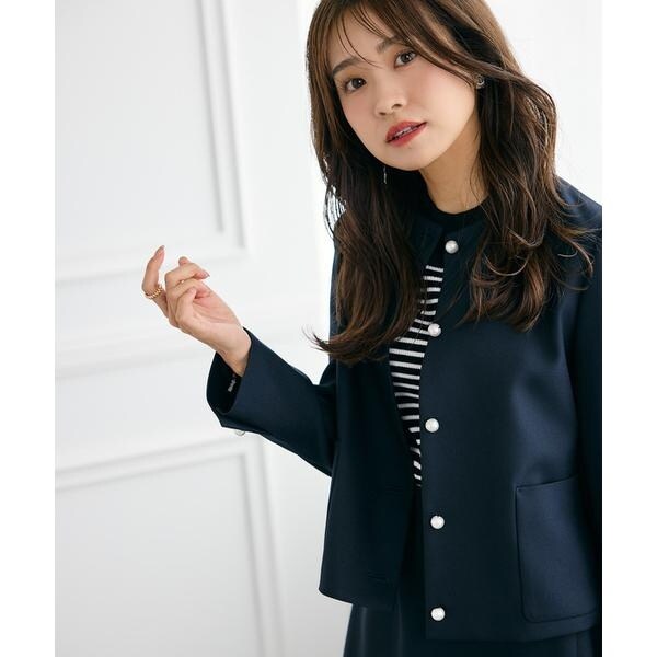 マーリエ ル カセット（Maglie le cassetto）/《曽田茉莉江コラボ》クルーネックパールジャケット