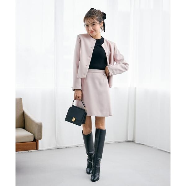 マーリエ ル カセット（Maglie le cassetto）/《曽田茉莉江コラボ》パールボタン巻きミニスカート