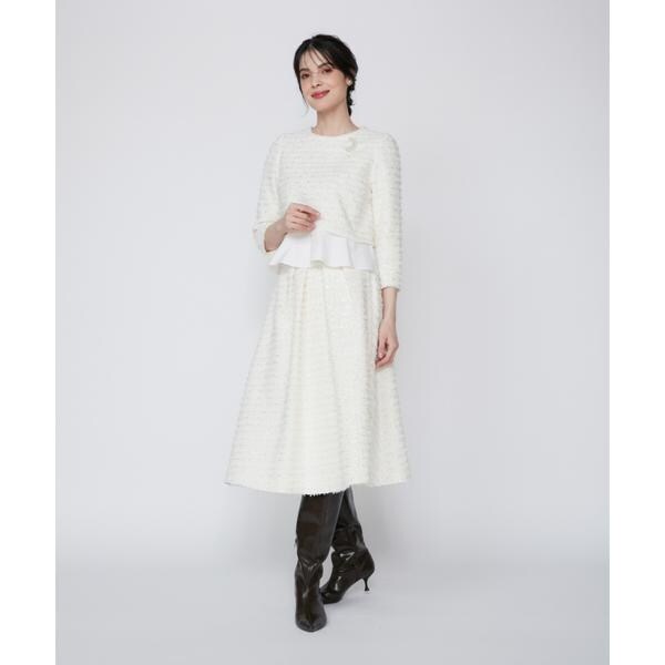 マーリエ ル カセット（Maglie le cassetto）/《M Maglie le cassetto》ラメスパンコールツイードスカート