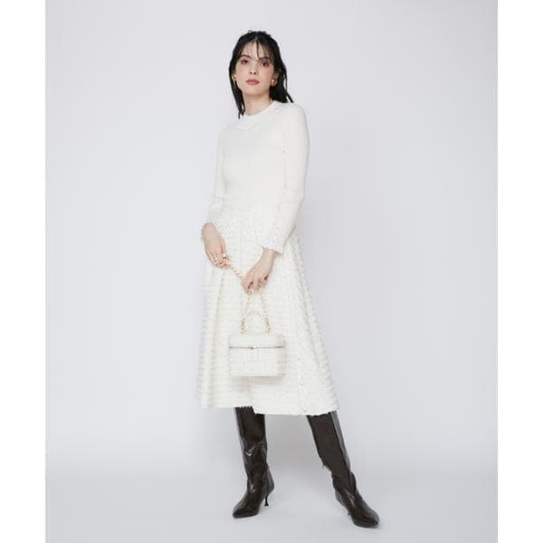 マーリエ ル カセット（Maglie le cassetto）/《M Maglie le cassetto》ラメスパンコールツイードスカート