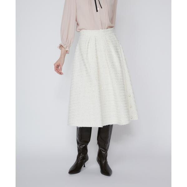 マーリエ ル カセット（Maglie le cassetto）/《M Maglie le cassetto》ラメスパンコールツイードスカート