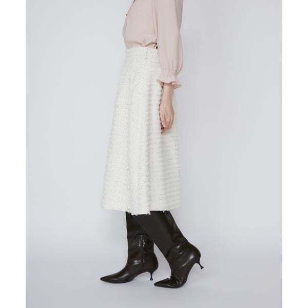 マーリエ ル カセット（Maglie le cassetto）/《M Maglie le cassetto》ラメスパンコールツイードスカート