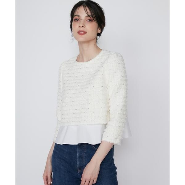 マーリエ ル カセット（Maglie le cassetto）/《M Maglie le cassetto》ラメスパンコールツイードブラウス