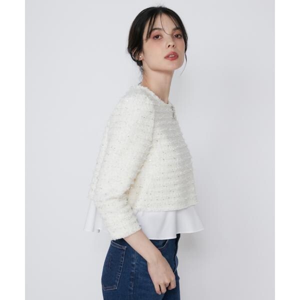 マーリエ ル カセット（Maglie le cassetto）/《M Maglie le cassetto》ラメスパンコールツイードブラウス