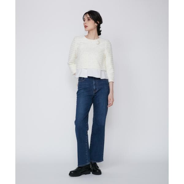 マーリエ ル カセット（Maglie le cassetto）/《大きいサイズ》ラメスパンコールツイードブラウス《M Maglie le cassetto》