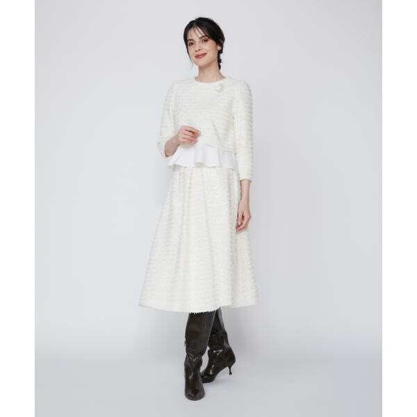 マーリエ ル カセット（Maglie le cassetto）/《大きいサイズ》ラメスパンコールツイードブラウス《M Maglie le cassetto》