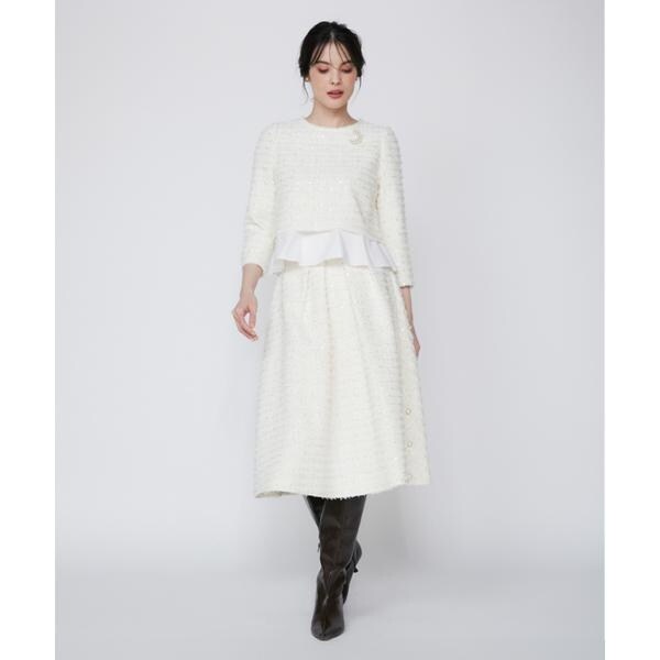 マーリエ ル カセット（Maglie le cassetto）/《大きいサイズ》ラメスパンコールツイードブラウス《M Maglie le cassetto》