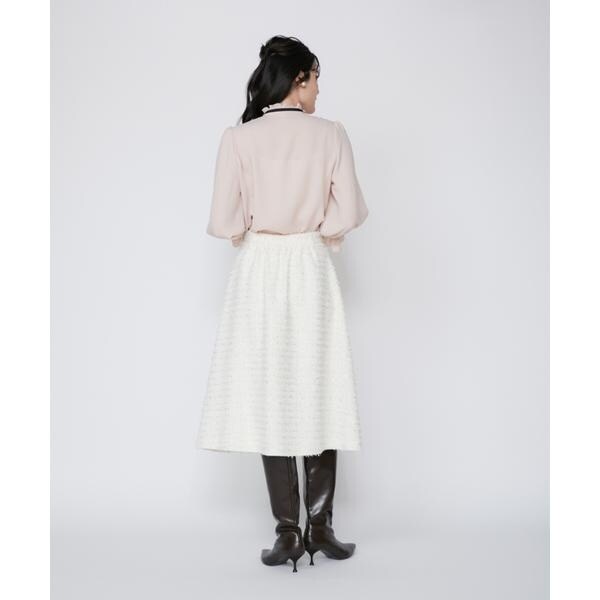 マーリエ ル カセット（Maglie le cassetto）/《大きいサイズ》ラメスパンコールツイードスカート《M Maglie le cassetto》