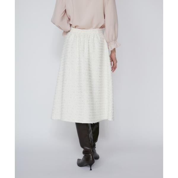 マーリエ ル カセット（Maglie le cassetto）/《大きいサイズ》ラメスパンコールツイードスカート《M Maglie le cassetto》