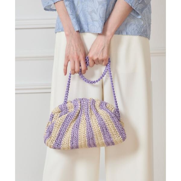 マーリエ ル カセット（Maglie le cassetto）/ストライプクラッチバッグ《Maria La Rosa》