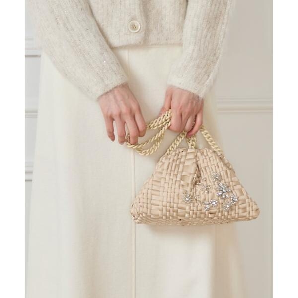 マーリエ ル カセット（Maglie le cassetto）/スワロフスキーフラワークラッチバッグ《Maria La Rosa》