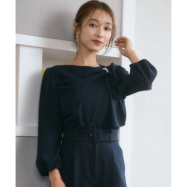 マーリエ ル カセット（Maglie le cassetto）/《M Maglie le cassetto×吉田理紗》華やかドレープブラウス