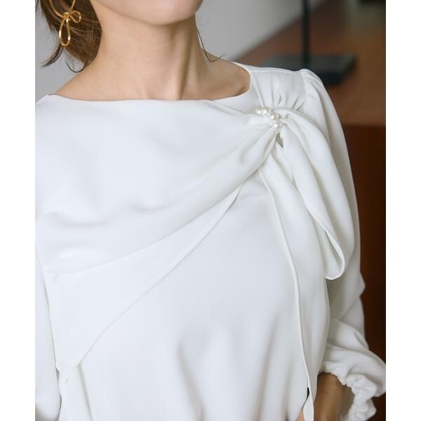 マーリエ ル カセット（Maglie le cassetto）/《M Maglie le cassetto×吉田理紗》華やかドレープブラウス