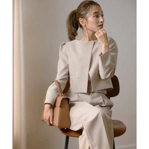 マーリエ ル カセット（Maglie le cassetto）/《M Maglie le cassetto×吉田理紗》アシメショートジャケット