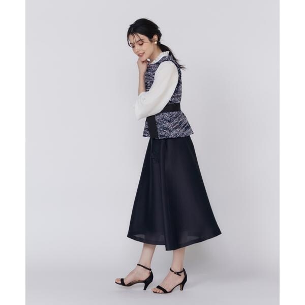 マーリエ ル カセット（Maglie le cassetto）/《大きいサイズ》ファンシーツイードペプラムブラウス《M Maglie le cassetto