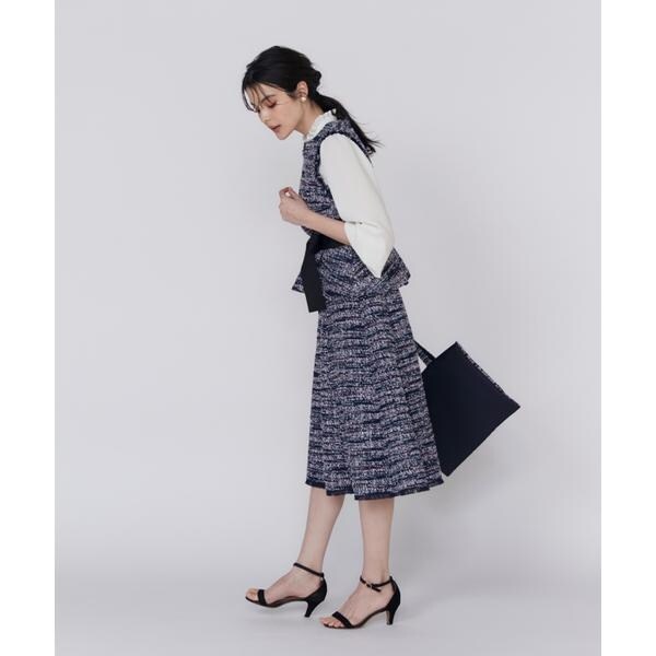 マーリエ ル カセット（Maglie le cassetto）/《大きいサイズ》ファンシーツイードペプラムブラウス《M Maglie le cassetto