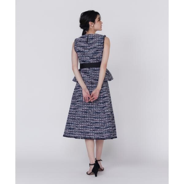 マーリエ ル カセット（Maglie le cassetto）/《大きいサイズ》ファンシーツイードペプラムブラウス《M Maglie le cassetto