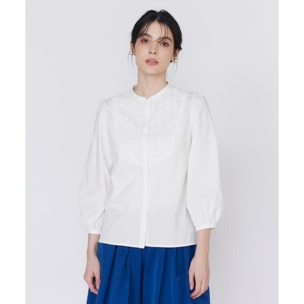 マーリエ ル カセット（Maglie le cassetto）/《大きいサイズ》エンブロイダリードッキングブラウス