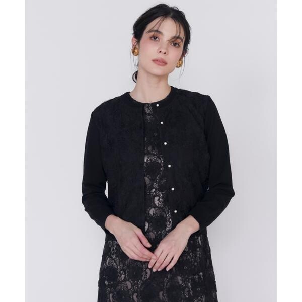 マーリエ ル カセット（Maglie le cassetto）/《大きいサイズ》3D刺繍レースカーディガン《Maglie White》