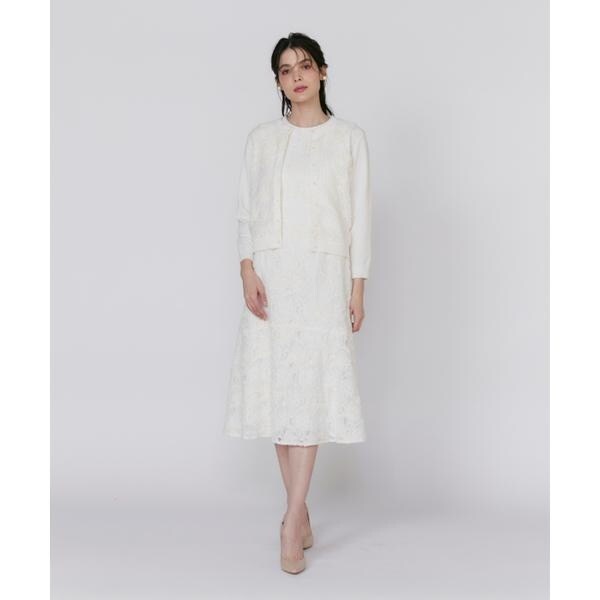 マーリエ ル カセット（Maglie le cassetto）/《大きいサイズ》3D刺繍レースカーディガン《Maglie White》