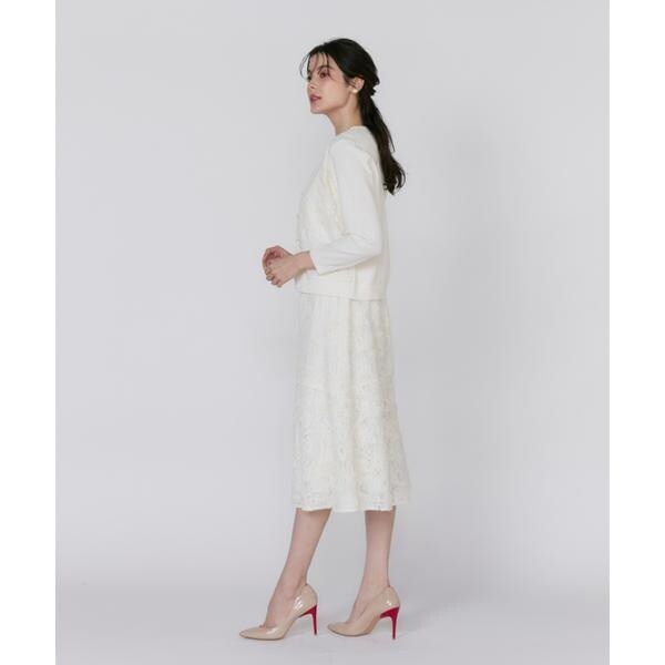 マーリエ ル カセット（Maglie le cassetto）/《大きいサイズ》3D刺繍レースカーディガン《Maglie White》