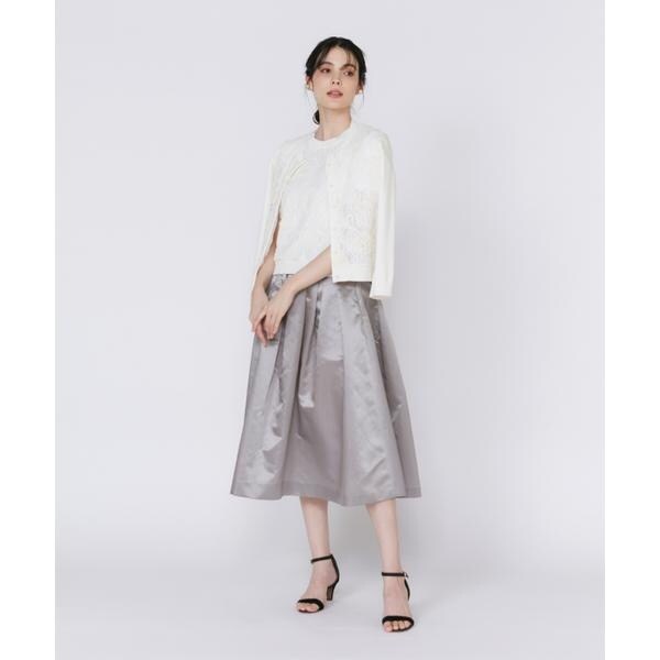 マーリエ ル カセット（Maglie le cassetto）/《大きいサイズ》3D刺繍レースカーディガン《Maglie White》